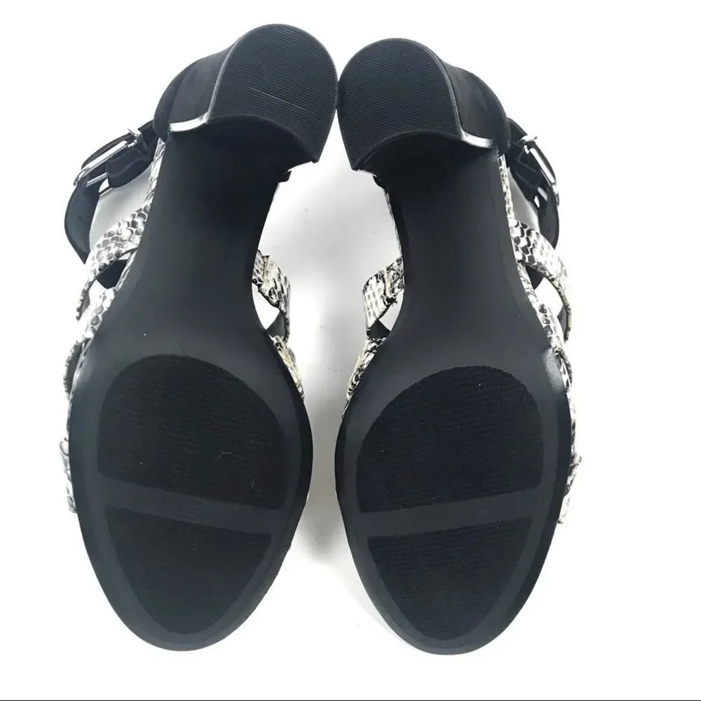 COPY - Jones New York Jesse Snakeskin Suede Block Heels NWT Ankle Strap Sandal … - Picture 4 of 6